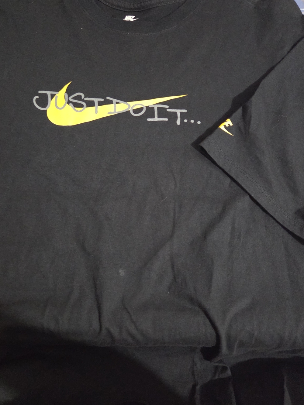 Nike Black Tee with Yellow Swoosh